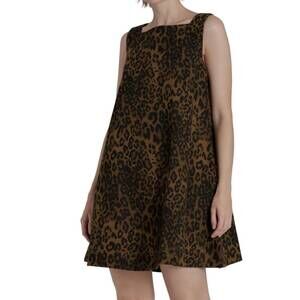 NEW AUREUM leopard mini dress in brown multi